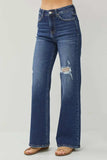RISEN Full Size High Rise Distressed Wide Leg Jeans - Trendsi - Flyclothing LLC