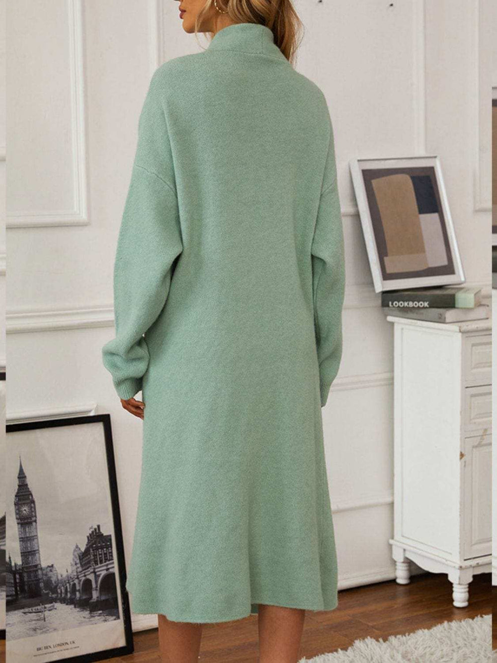 V-Neck Cami Dress and Open Front Cardigan Sweater Set - Trendsi - Flyclothing LLC