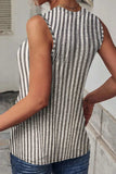 Cutout Striped Round Neck Tank - Trendsi - Flyclothing LLC