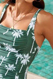 Printed Square Neck Wide Strap One-Piece Swimwear - Trendsi - Flyclothing LLC