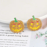 Demon Pumpkin Rhinestone Alloy Earrings - Trendsi - Flyclothing LLC