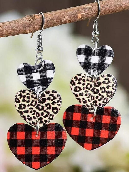 Printed PU Leather Dangle Earrings - Trendsi