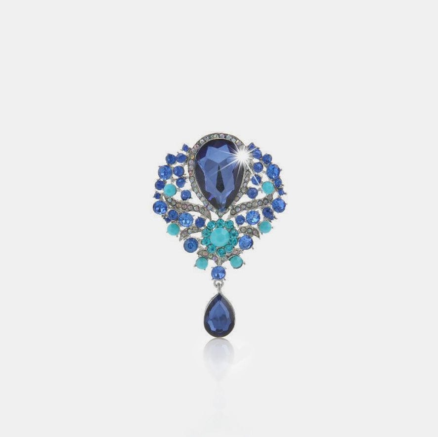 Alloy Rhinestone Teardrop Brooch - Trendsi