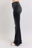 Judy Blue Full Size High Waist Flare W/ Mock Fray Tulip Hem Plus Size - Trendsi - Flyclothing LLC