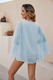 Swiss Dot Round Neck Blouse - Trendsi - Flyclothing LLC