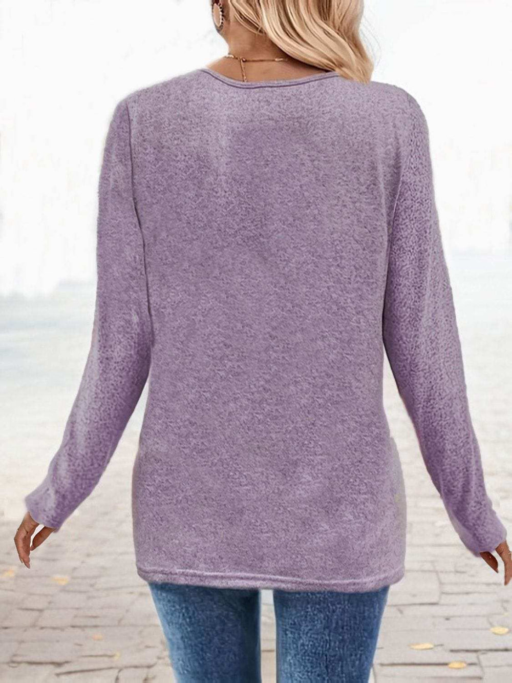 Square Neck Long Sleeve T-Shirt - Trendsi - Flyclothing LLC