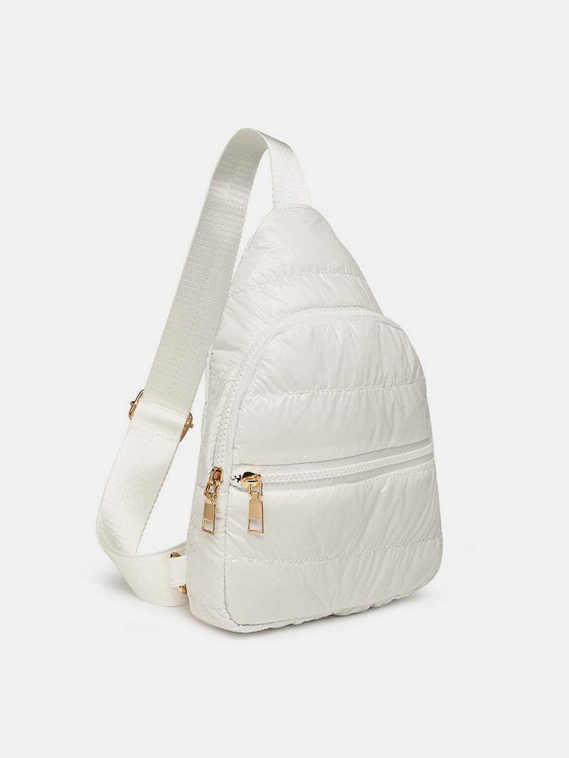 Quilted Adjustable Strap Puffy Sling Bag - Trendsi - Flyclothing LLC