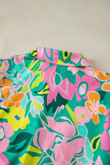 Button Down Floral Puff Sleeve Babydoll Dress - Trendsi - Flyclothing LLC