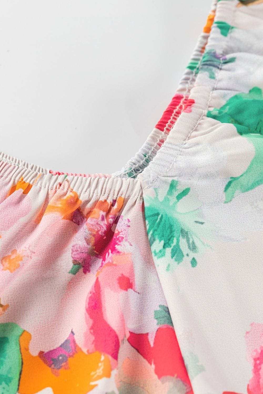 Floral Square Neck Ruffle Sleeve Blouse - Trendsi - Flyclothing LLC