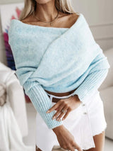 Long Sleeve Cropped Knit Top - Trendsi - Flyclothing LLC