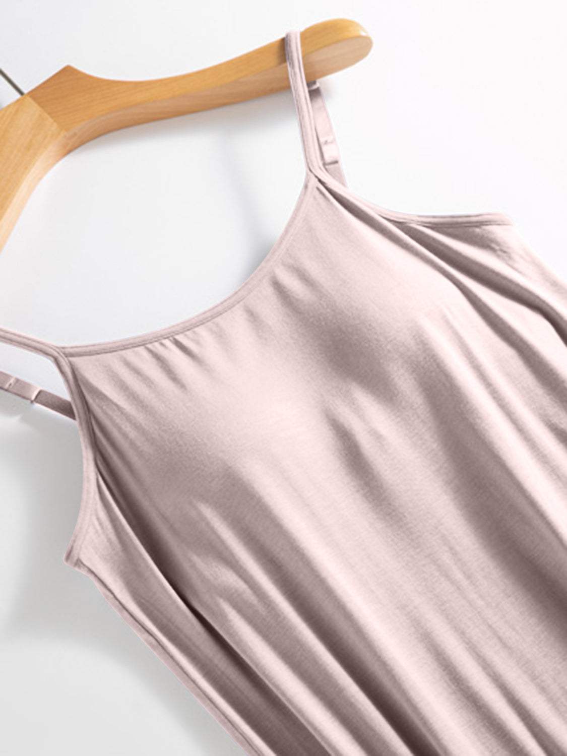 Scoop Neck Midi Cami Dress with Bra - Trendsi - Flyclothing LLC