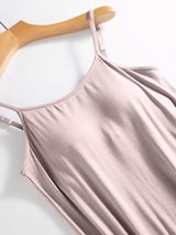 Scoop Neck Midi Cami Dress with Bra - Trendsi - Flyclothing LLC