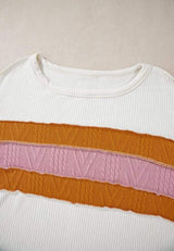 Color Block Long Sleeve Sweatshirt - Trendsi - Flyclothing LLC