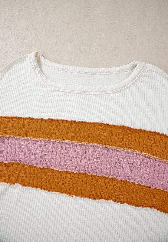 Color Block Long Sleeve Sweatshirt - Trendsi - Flyclothing LLC