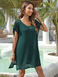 Slit Openwork V-Neck Cover-Up - Trendsi - Flyclothing LLC