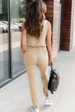 Drawstring Round Neck Sleeveless Jumpsuit - Trendsi - Flyclothing LLC