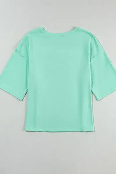 Color Block Star Patched Oversized T-Shirt - Trendsi - Flyclothing LLC