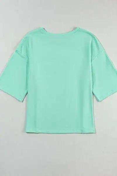 Color Block Star Patched Oversized T-Shirt - Trendsi - Flyclothing LLC