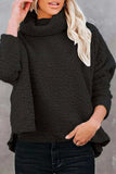 Fuzzy Turtleneck Long Sleeve Sweatshirt - Trendsi - Flyclothing LLC
