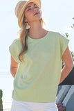 Lime 'N' Chili Textured Solid Muscle Sleeve Top - Trendsi - Flyclothing LLC