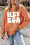 Letter Graphic Round Neck Long Sleeve Sweatshirt - Trendsi - Flyclothing LLC