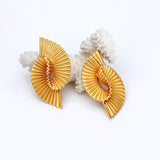18K Gold-Plated Copper Geometric Spiral Earrings - Trendsi - Flyclothing LLC