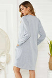 Pocketed Round Neck Long Sleeve Dress - Trendsi - Flyclothing LLC