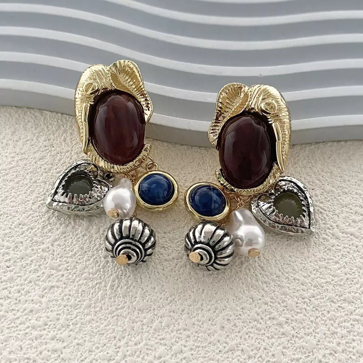 Zinc Alloy Heart Dangle Earrings - Trendsi - Flyclothing LLC