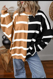 Contrast Striped Long Sleeve Sweatshirt - Trendsi - Flyclothing LLC