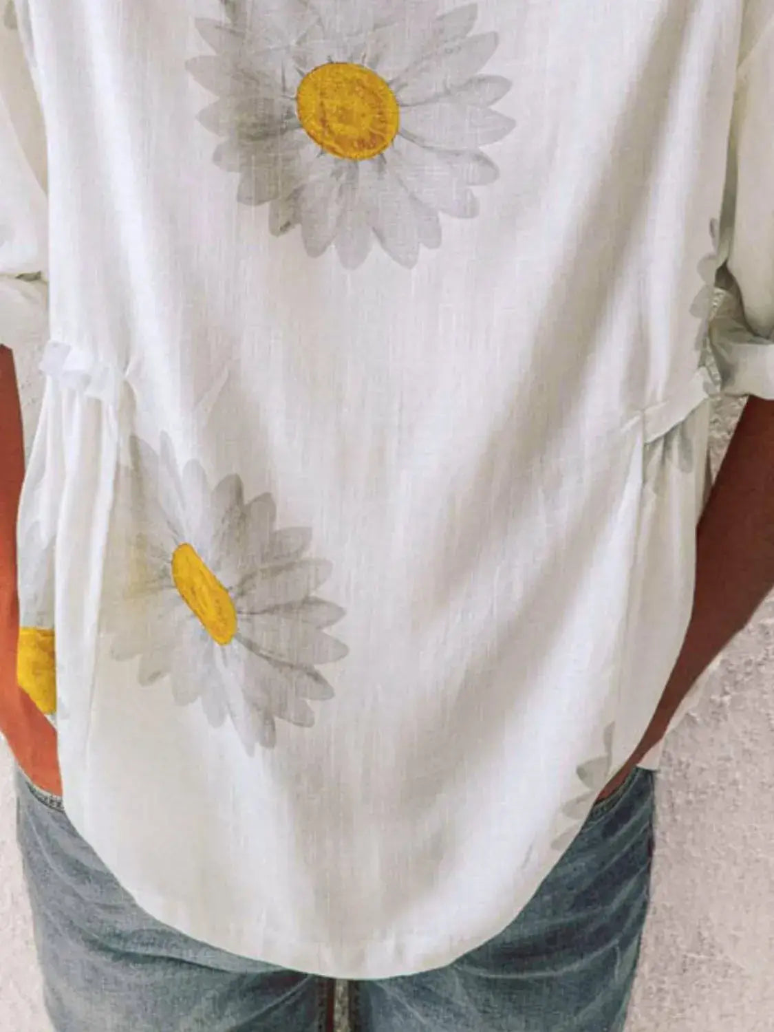 Full Size Flower Round Neck Half Sleeve T-Shirt Plus Size - Trendsi - Flyclothing LLC