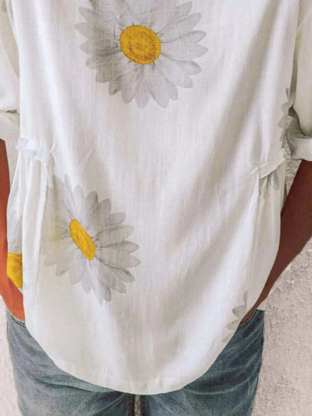 Full Size Flower Round Neck Half Sleeve T-Shirt Plus Size - Trendsi - Flyclothing LLC