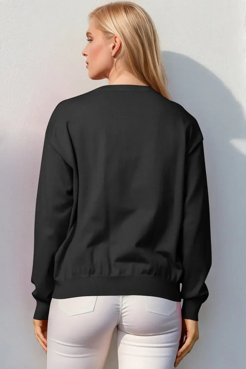 Double Take Full Size Nutcracker Sequin Long Sleeve Sweater - Trendsi - Flyclothing LLC