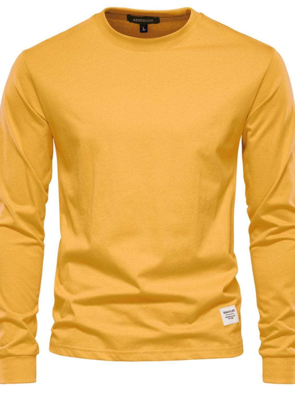Men's Full Size Round Neck Long Sleeve T-Shirt Plus Size - Trendsi - Flyclothing LLC