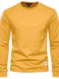 Men's Full Size Round Neck Long Sleeve T-Shirt Plus Size - Trendsi - Flyclothing LLC