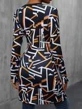 Geometric Surplice Long Sleeve T-Shirt - Trendsi - Flyclothing LLC