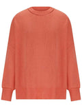 Round Neck Long Sleeve Sweater - Trendsi - Flyclothing LLC