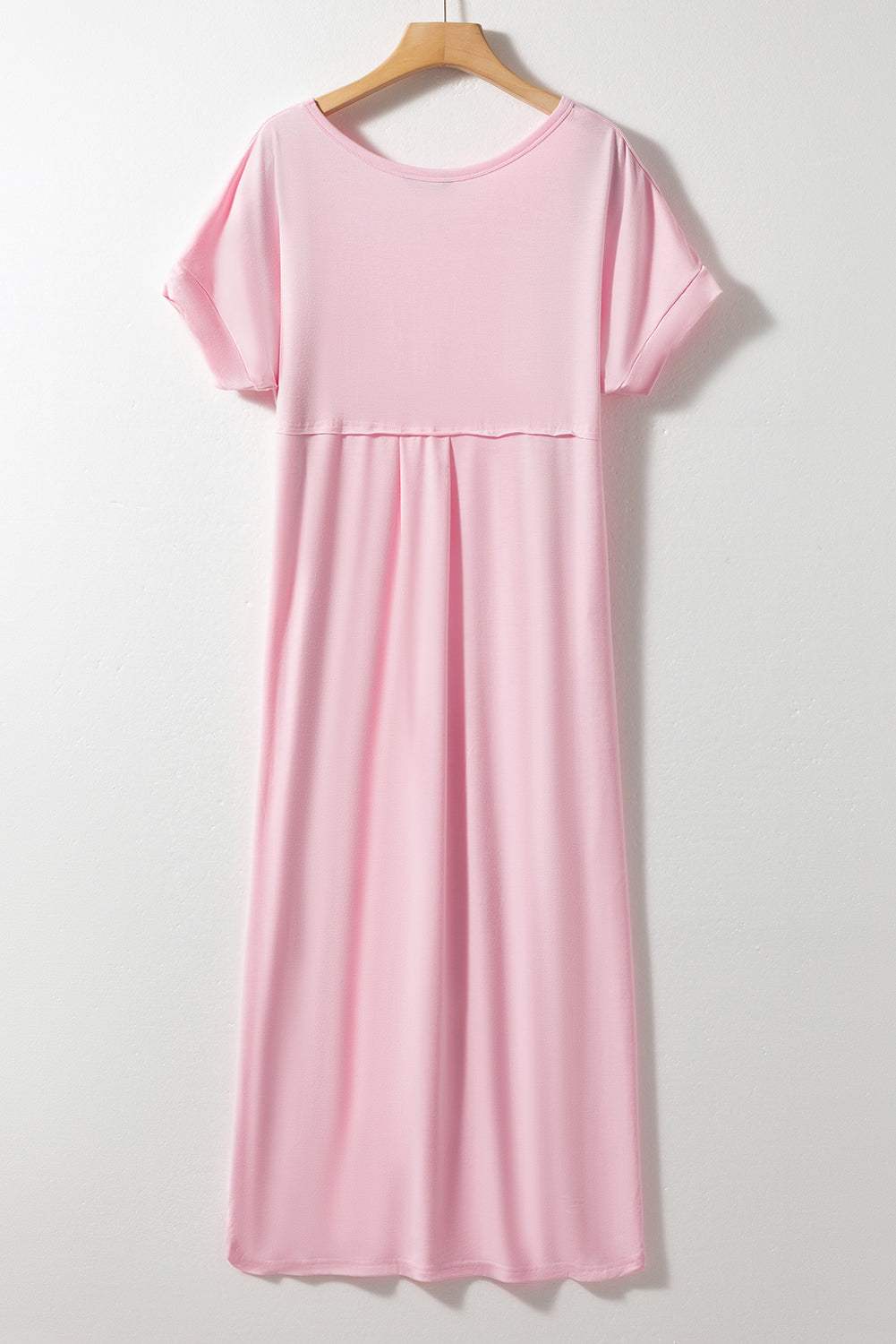 Slit Pocketed V-Neck Short Sleeve Dress - Trendsi - Flyclothing LLC
