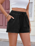 Florira Texture Drawstring Shorts - Trendsi