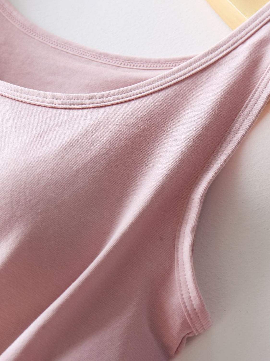 Round Neck Tank with Bra - Trendsi - Flyclothing LLC