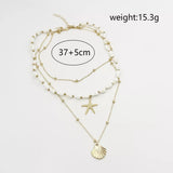 Bohemian Seashell Layered Necklace - Trendsi - Flyclothing LLC