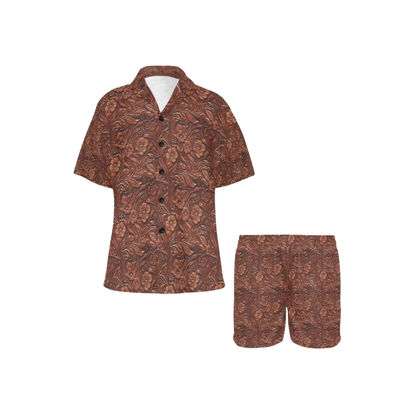 Baha Ranch Leather Floral Print Women's Pajama Set