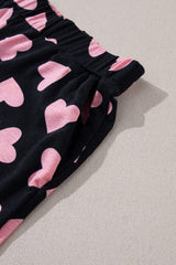 Heart Print Long Sleeve Top and Shorts Lounge Set - Trendsi - Flyclothing LLC