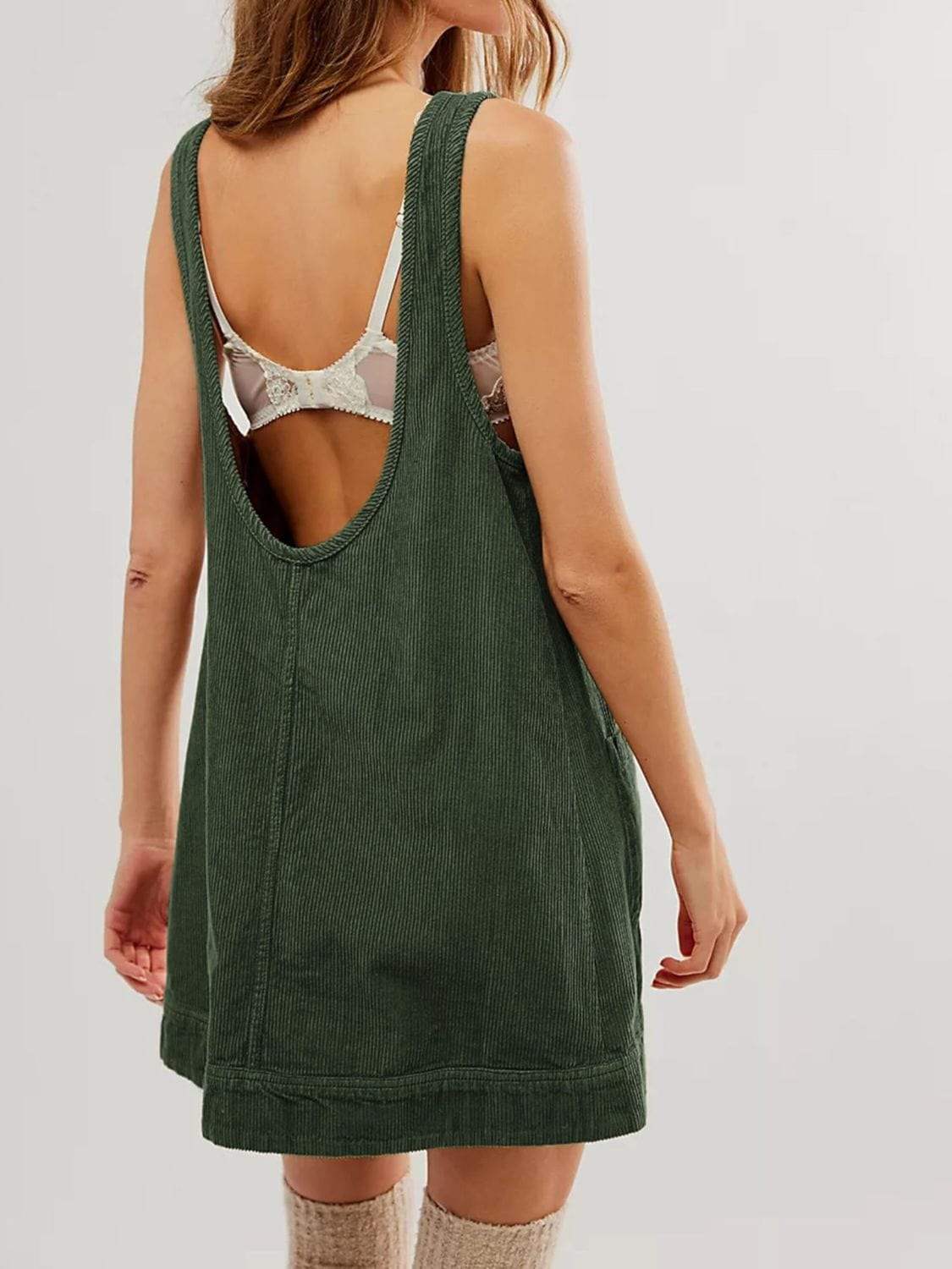 Mandy Round Neck Wide Strap Mini Dress with Pockets - Trendsi - Flyclothing LLC