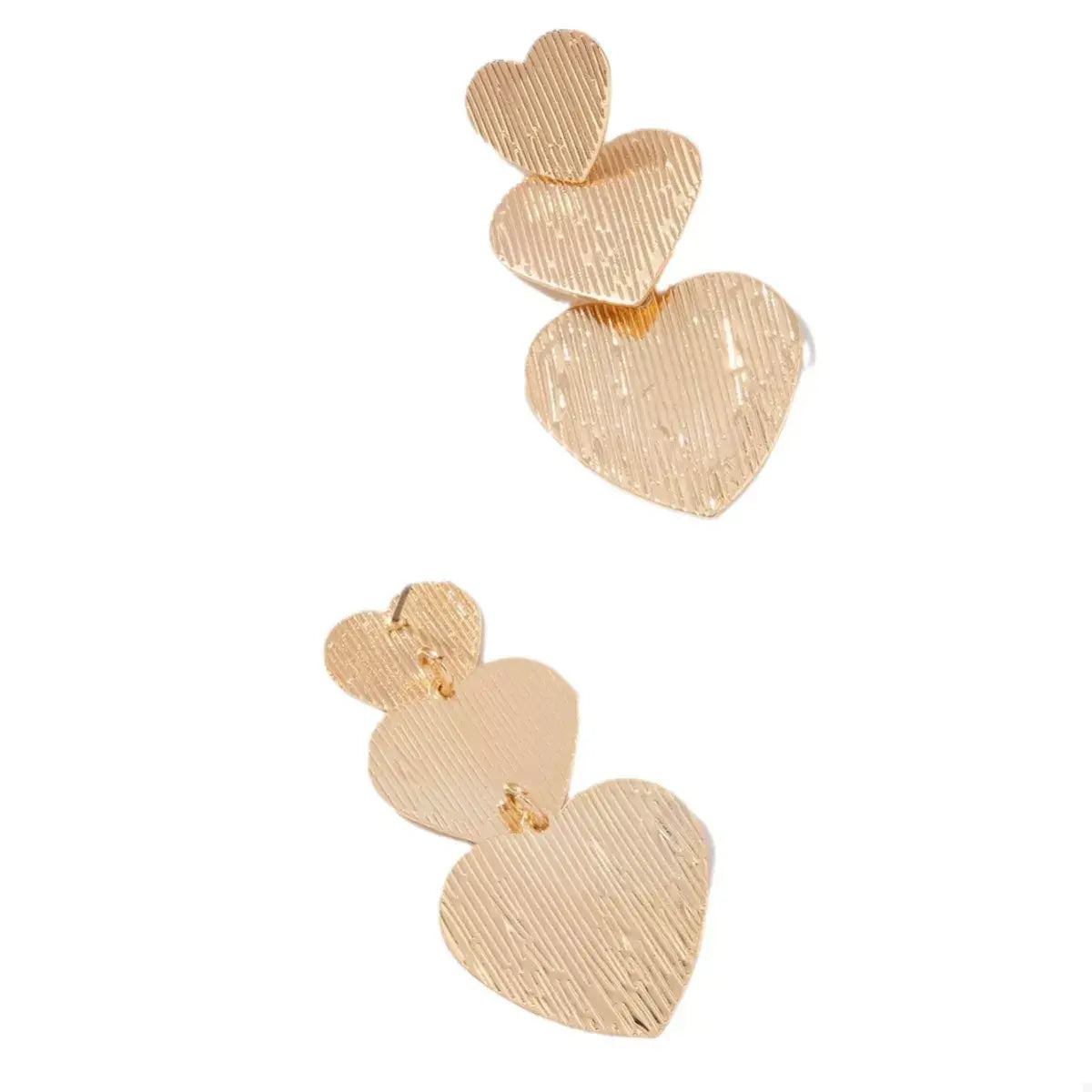 Golden Heart Dangle Earrings - Trendsi - Flyclothing LLC