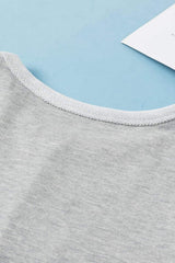 Color Block Double Chest Pocket Boat Neck Top - Trendsi - Flyclothing LLC