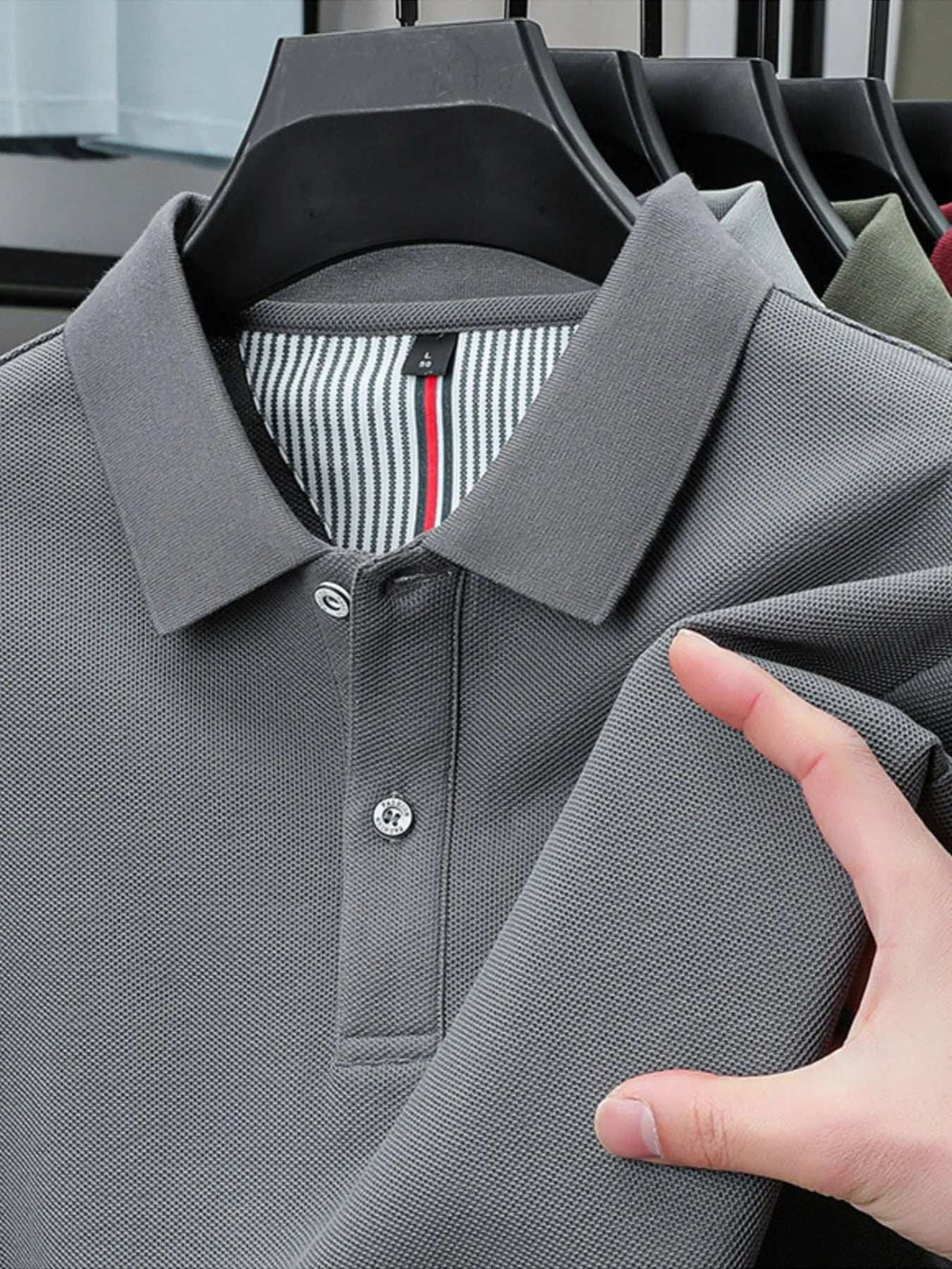 Men's Plus Size Button Detail Short Sleeve Polo - Trendsi - Flyclothing LLC