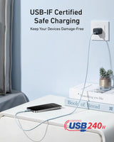 Anker USB-C to USB-C Cable (3 ft / 6 ft, 240W, Upcycled-Braided) - Anker - Flyclothing LLC