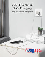 Anker USB-C to USB-C Cable (3 ft / 6 ft, 240W, Upcycled-Braided) - Anker - Flyclothing LLC