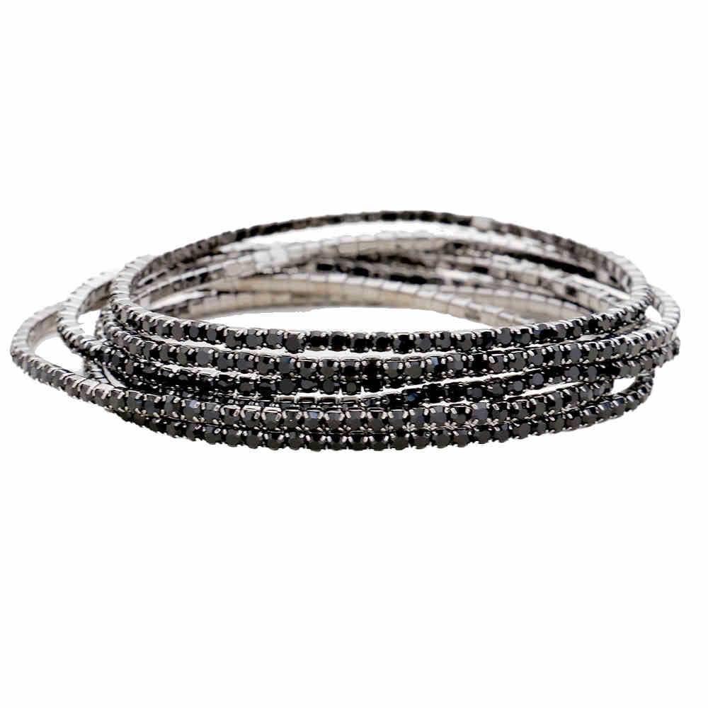6pcs Crystal Rhinestone Stretch Layered Bracelets - Madeline Love - Flyclothing LLC