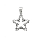 6X081 - High-Polished 925 Sterling Silver Pendant with AAA Grade CZ  in Clear - Alamode